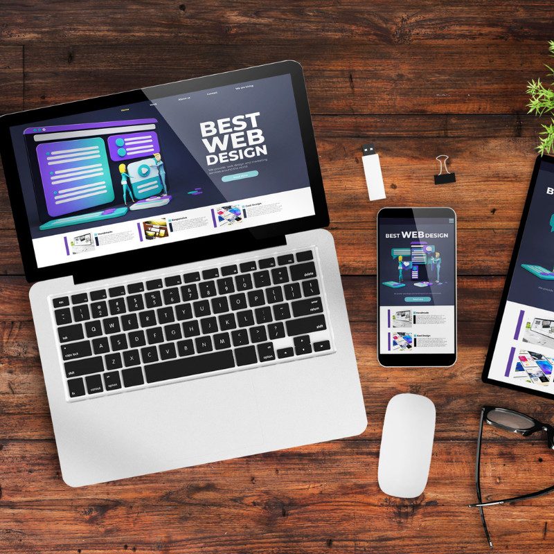 Premium website design illustration representing high-quality web development and modern UI/UX